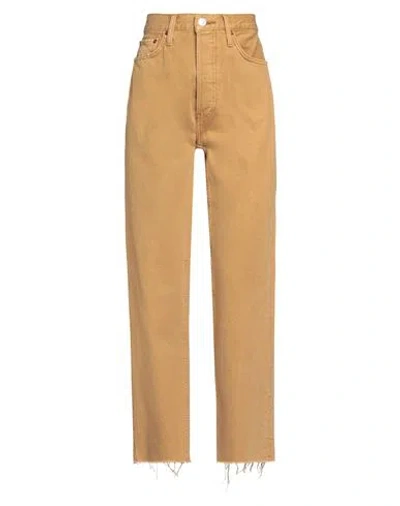 Re/done Woman Jeans Marigold Size 27 Cotton In Yellow