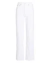 Re/done 70s Distressed High-rise Ankle Crop Jeans In White