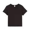 RE/DONE RE/DONE WOMEN'S BLACK BOXY WASHED BLACK SHORT SLEEVE CREW NECK T-SHIRT