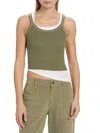 Re/done Rib Crop Tank In Bayleaf