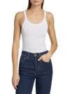 Re/done Women's Highneck Ribbed Tank Top In Optic White