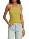 Re/done Ribbed Tank Top In Pear In Pear
