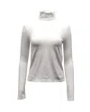 Re/done X Hanes 60s Mock Neck Long Sleeve Tee In White Organic Cotton In White