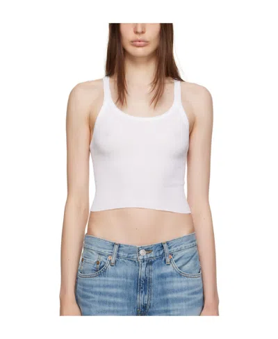 Re/done X Hanes Ribbed Jersey Sling In White