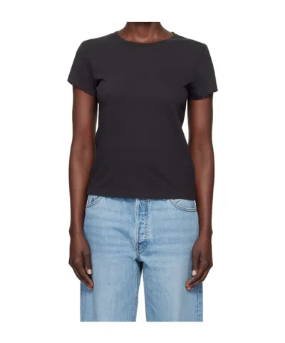 Re/done X Hanes Short-sleeved T-shirt In Washed Black