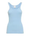 Re/done Rib Tank Top In Blue