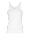 Re/done Ribbed Scoop-neck Fitted Tank In White