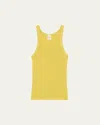 Re/done Fine-ribbed Tank Top In Pear