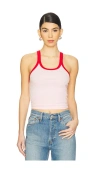 Re/done Ribbed Tank Dahlia With Ruby In Dahlia & Ruby