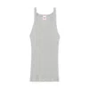Re/done Ribbed Scoop Neck Tank Top In Heather Grey In Heather Grey