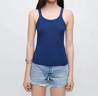 Re/done Ribbed Tank In French Blue In Multi