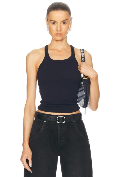 Re/done Black Hanes Edition Cropped Ribbed Tank Top