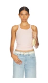 Re/done Pink Hanes Edition Ribbed Tank Top In Pink