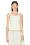 Re/done Ribbed Tank In Pistachio