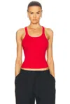 Re/done Ribbed Tank In Ruby