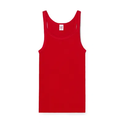 Re/done Ribbed Tank In Ruby