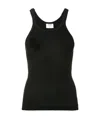 Re/done Ribbed Tank Top In Black
