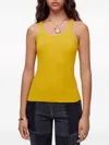 Re/done Ribbed Scoop-neck Tank Top In Yellow