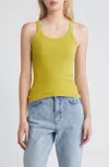 Re/done Ribbed Tank Top In Pear