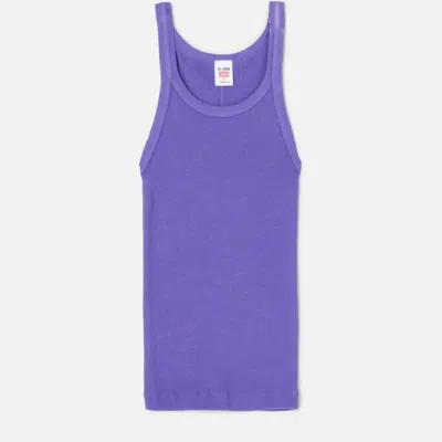 Re/done Ribbed Cotton Tank Top In Purple