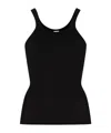 Re/done Ribbed Tank Top In Black