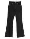 Re/done The Striped Flared Jean In Black