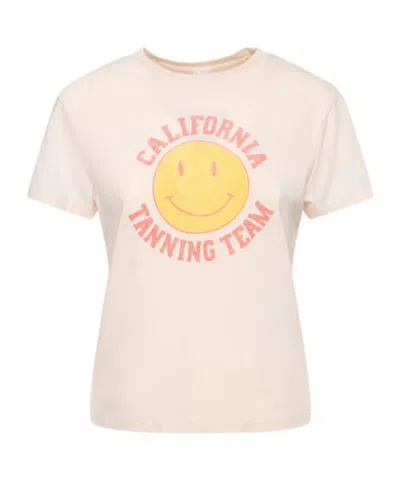 Re/done Classic Tanning Printed Jersey T-shirt In White