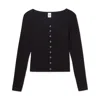 Re/done Crew-neck Cashmere Cardigan In Black