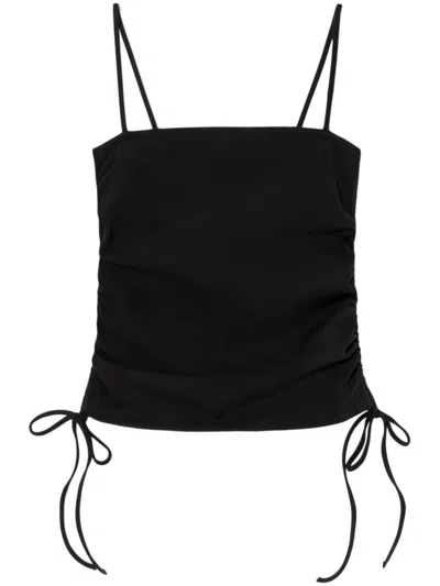 Re/done Scrunch Tube Tank Top In Black