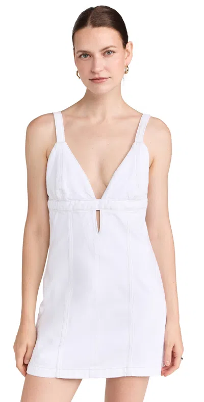 Re/done Seamed Shift Dress White