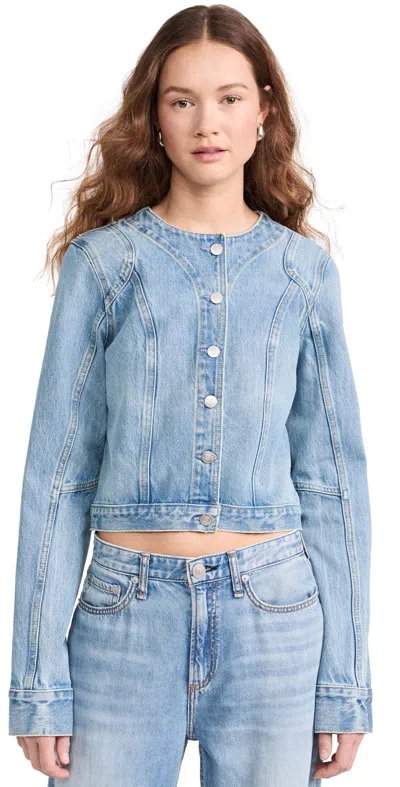 Re/done Seamed Tailored Denim Jacket In Mojave