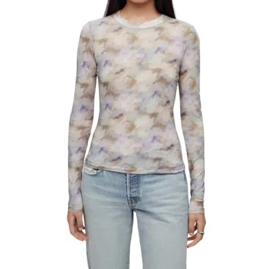 Re/done Long-sleeve Cotton T-shirt In Beige