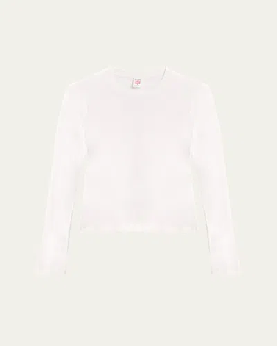 Re/done Sheer Long-sleeve Tee In Optic Whit