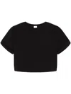 Re/done Cropped Short-sleeved T-shirt In Black