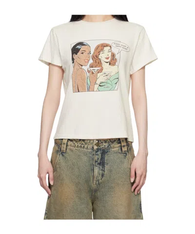 Re/done Short Sleeve T-shirt In Vintage White