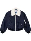 Re/done Shrunken Bomber Navy In Black