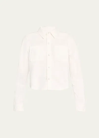 Re/done Slim Denim Shirt In White