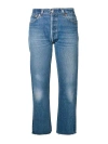 RE/DONE STOVE PIPE DENIM CROPPED JEANS