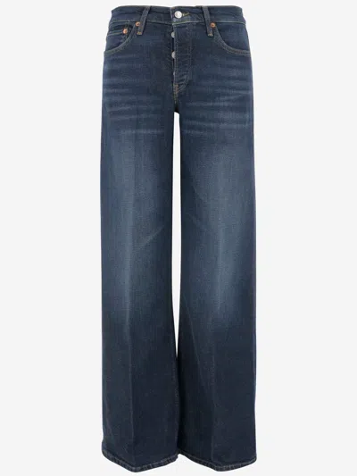 Re/done Stretch Cotton Blend Denim Jeans In Denim Scuro