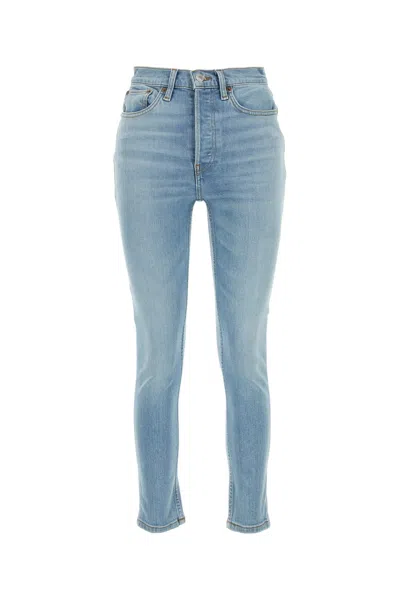 Re/done Stretch Denim Jeans In Costaindigo