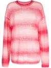 Re/done Oversized Crewneck Wool-blend Sweater In Pink