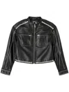 Re/done Stud-embellished Biker Jacket In Black