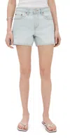 Re/done Studded Boy Shorts Aqua Stud In Aqua Stud