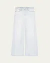 Re/done Studded Wide-leg Jeans In Acqua Stud