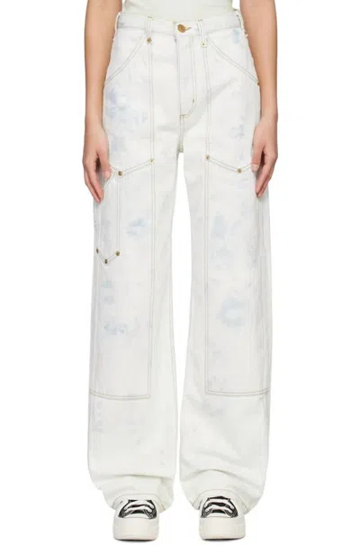 Re/done Super High Work Wear Jeans In Sunbleach In Multi