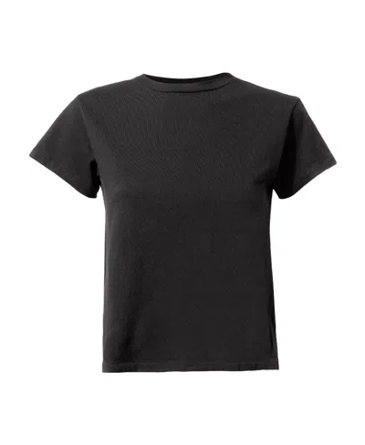 Re/done T-shirt With Round Neck And Short Sleeves In Black