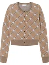 Re/done Tartan Cropped Cardigan In Neutrals