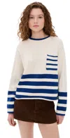 Re/done The Nash Crewneck Ivory Combo In Ivory Combo