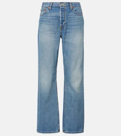 Re/done Mid-rise Straight Jeans The Standard In River Indigo