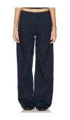 Re/done Trouser Wide Leg In Cross Hatch Rinse